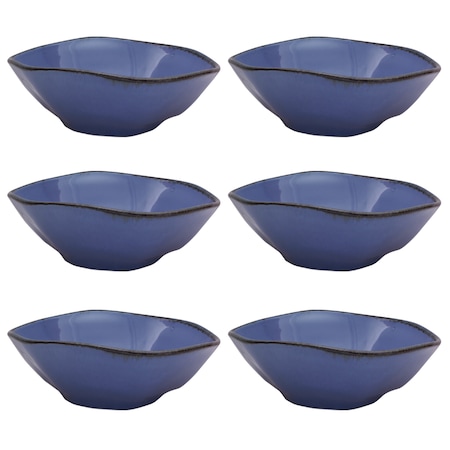 Manhattan Comfort RYO 6 Large Dinner 20.29 oz Soup Bowls in Blue RM08-9510